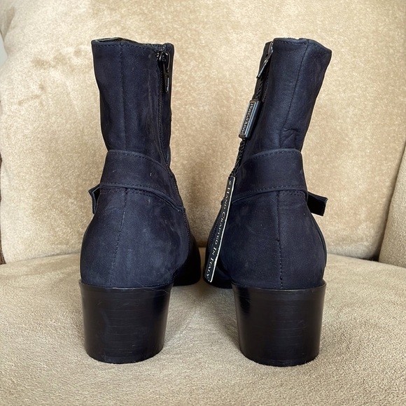 Brand New Avellini Genuine Leather Black Heeled Zipper Ankle Boots Made in Italy - Picture 7 of 15